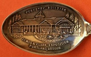 1905 Lewis & Clark Exposition Portland Oregon Sterling Silver Souvenir Spoon