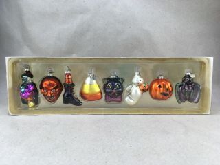 Department 56 Set Of 8 Mini Glass Halloween Ornaments 2002