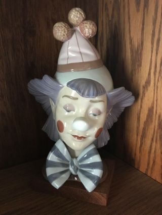 Lladro 5612 Reflecting Bust Clown Porcelain Figurine 9 1/2 "