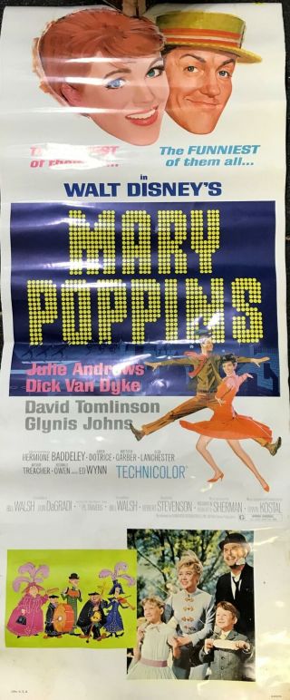 Vintage Mary Poppins Walt Disney Movie Advertising Poster