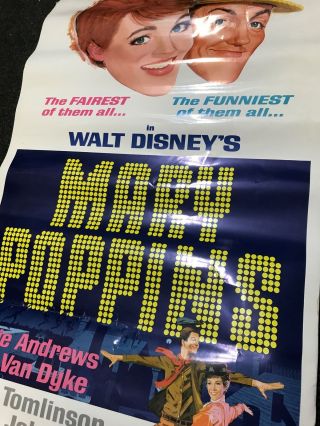 Vintage Mary Poppins Walt Disney Movie Advertising Poster 4