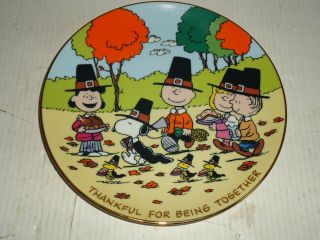 " Thankful For Being Together " Danbury Peanuts Magical Moments Plate