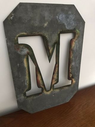 Large Vintage Metal Letter Stencil 