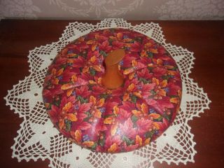 Longaberger 1997 Large Pumpkin Basket Fabric Lid With Stem - Fall Foliage