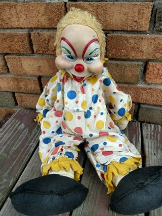 Vintage/antique Creepy Evil Clown Doll