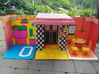 Vintage Mod Barbie Family House Tnt Skipper,  Francie Table Chairs Furniture