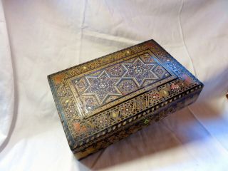 An Antique Micro - Mosaic Eastern Wooden Box