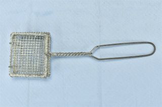 Antique Handled Metal Soap Saver With Mesh Basket Kitchen Laundry Utensil 06570