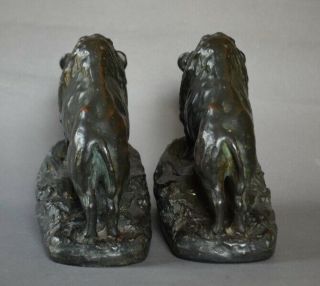 Exquisite Bronze Clad Arts & Crafts BUFFALO BISON Book Ends Early 1900s 3