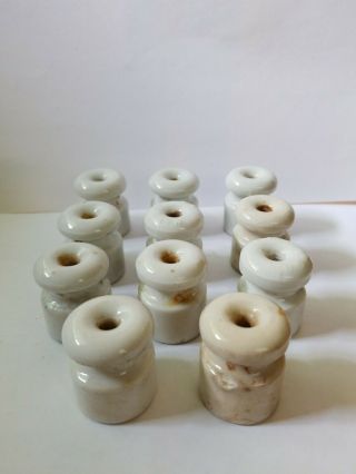 11 Antique Porcelain Knob And Tube Insulators
