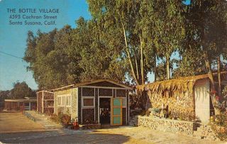 Santa Susana California Bottle Village Street View Antique Postcard K90336