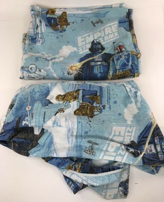 Vintage 1979 Star Wars Empire Strikes Back Twin Fitted Sheet And Flat Sheet Set