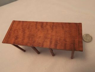 Vintage Dollhouse Miniature Artisan Signed desk with drawer by S.  Hoelte,  1980 4