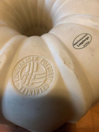 Longaberger Pottery Fluted Bundt Cake Pan Ivory Woven Traditions 4