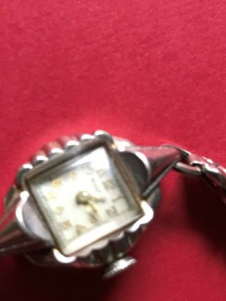 Vintage Ladies Bulova Silver Tone Windup Wristwatch,  Midcentury (1953)