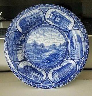 Antique Rowland & Marsellus Blue Souvenir Of Old Chicago Plate 1