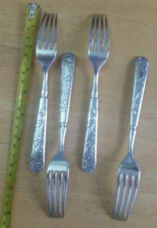 4 HARD TO FIND WM ROGERS VINTAGE TO ANTIQUE ORNATE & INDENTED 