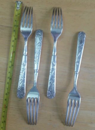 4 HARD TO FIND WM ROGERS VINTAGE TO ANTIQUE ORNATE & INDENTED 