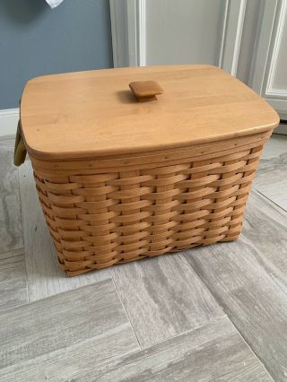 Longaberger Large Basket With Lid And Insert In.