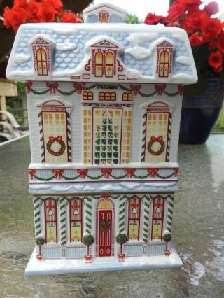Lenox Village Fine Porcelain Christmas Cookie Jar - 1990 - Euc