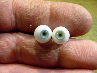 A Pair Vintage Doll Glass Eyes 10 Mm For Bisque Doll Doctor Age 1910 Art 3056