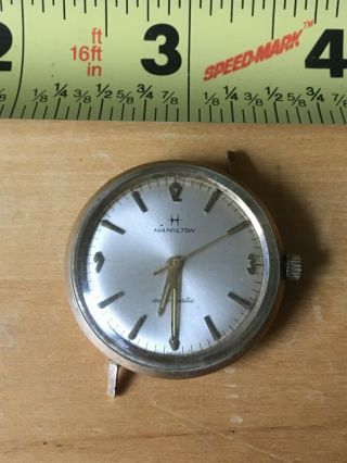 Vtg Antique 10k Rgp Gold Plate Hamilton Automatic Wrist Watch Men Parts Repair