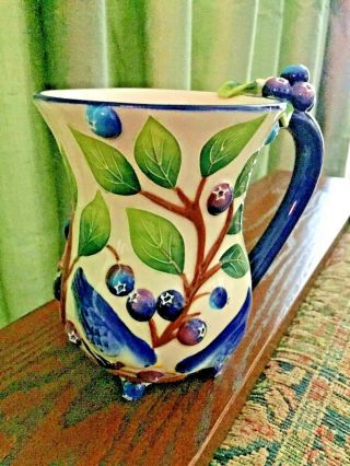 2004 Blue Sky J.  Mccall Bird & Fruit Motif Coffee Tea Mug