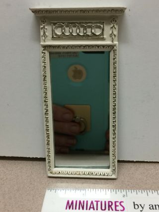 Bespaq Mirror In Antique White And Gold In Miniature Dollhouse Scale 1:12