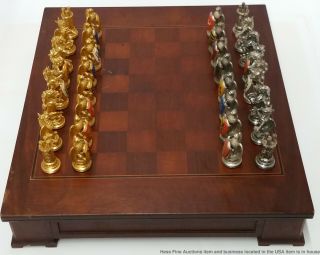 Vintage Franklin Houses Of Britain Heraldic Chess Set Storage Board 1982