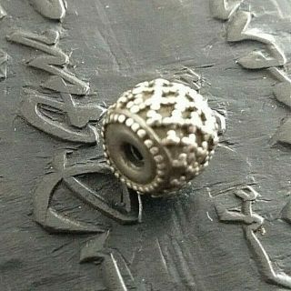 Vintage Or Antique Sterling Silver Granulated Bead