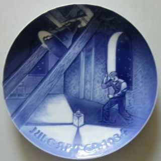 Bing And Grondahl 1934 Christmas Plate,  Church Bell In Tower,  Factory Fist