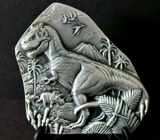 125 Society Of Medalists - Dinosaur - 925 Silver Medal Sculpture By Don Everhart