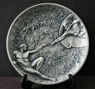 122 Society Of Medalists - Creation - 999 Silver Medal Sculpture By Marcel Jovine