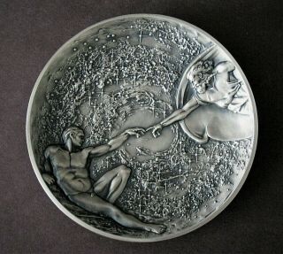 122 SOCIETY OF MEDALISTS - CREATION - 999 SILVER MEDAL SCULPTURE by Marcel Jovine 3