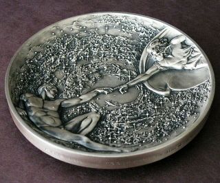 122 SOCIETY OF MEDALISTS - CREATION - 999 SILVER MEDAL SCULPTURE by Marcel Jovine 5