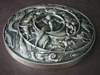 122 SOCIETY OF MEDALISTS - CREATION - 999 SILVER MEDAL SCULPTURE by Marcel Jovine 6