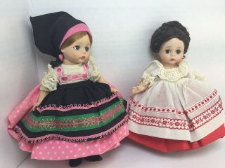 Vintage Madam Alexander International Storyland Dolls Yugoslavia And Russia 7.  5”