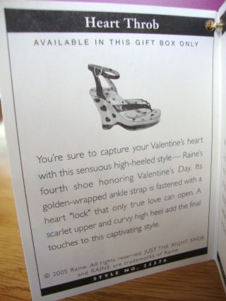Just The Right Shoe - Heart Throb Gift Set,  4th Annual Valentine ' s Shoe (2005) 7