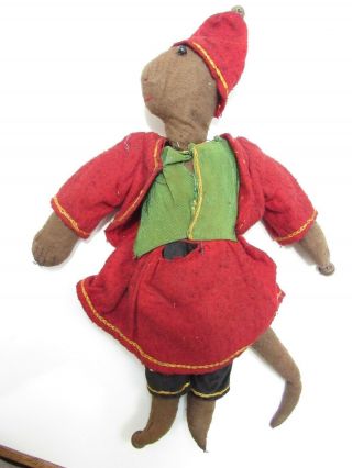 Vtg Spooky Handmade Circus Cloth Rag Doll Toy Primitive Folk Art Rat Deco Antiqu