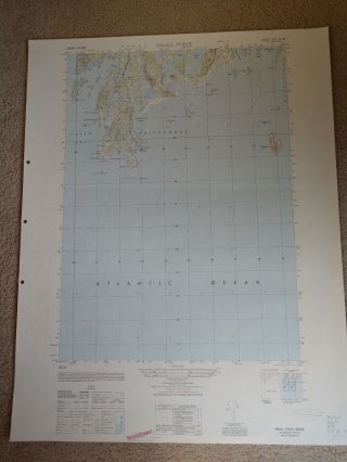 Large 28x22 1949 Topo Map Small Point,  Maine Phippsburg Casco Bay Atkins Bay
