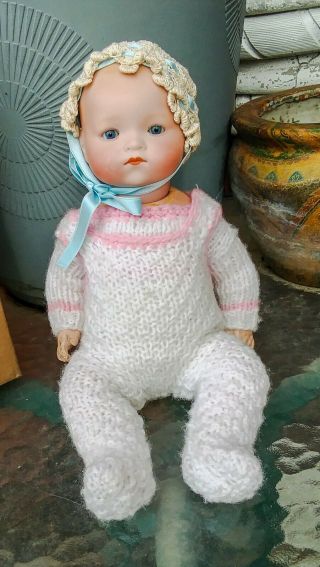 12 " Am (armand Marseille) Baby Doll - Bisque Head On Composition Jointed Body