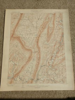 22x29 1902 Usgs Topo Map Everett,  Pennsylvania Bedford Juanita River Dunning Cr.