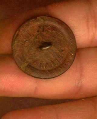 SCARCE French Paris Back Pressed Design Red Horn Button 2