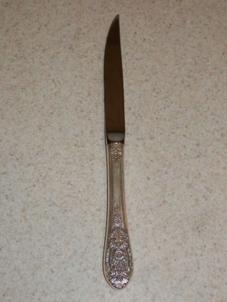 Fine Arts Sterling Silver Flatware Crown Princess Steak Knife 8 5/8 "