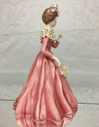 Vintage Florence Ceramics Margaret Figurine Pink Dress Spaghetti Porcelain 10 