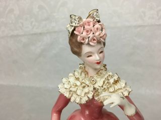 Vintage Florence Ceramics Margaret Figurine Pink Dress Spaghetti Porcelain 10 