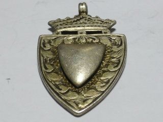 Antique Sterling Birmingham Silver Royal Shield Fob Medal 5g F10