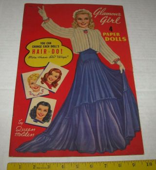 1942 Glamour Girl 4 Paper Doll By Queen Holden Uncut Whitman
