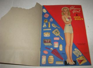 1942 Glamour Girl 4 Paper Doll by Queen Holden uncut Whitman 2