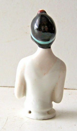 Vintage Porcelain German Lady with Hat Half Doll 3